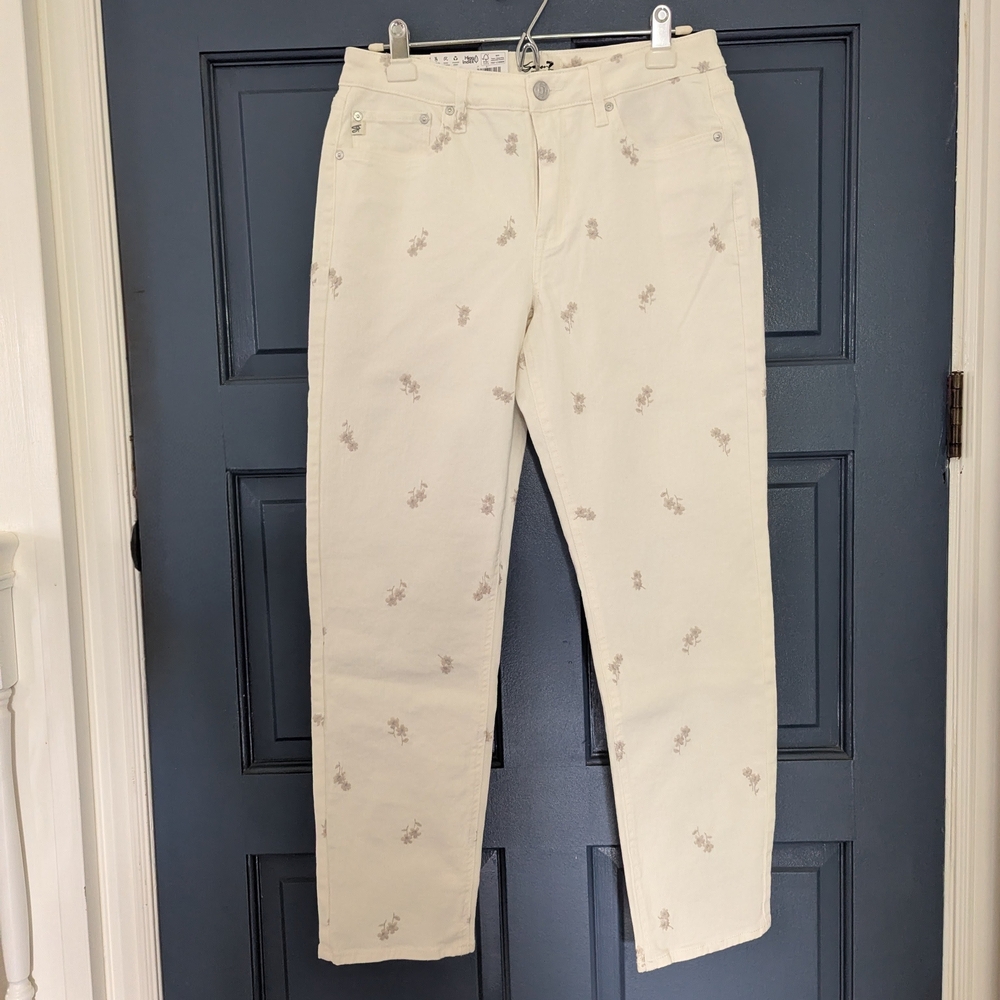 Seven7 Women's Straight Leg Off-white Cream Jeans Size 8 NWT
